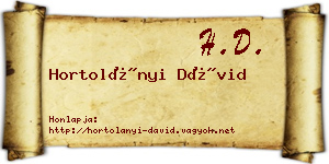 Hortolányi Dávid névjegykártya